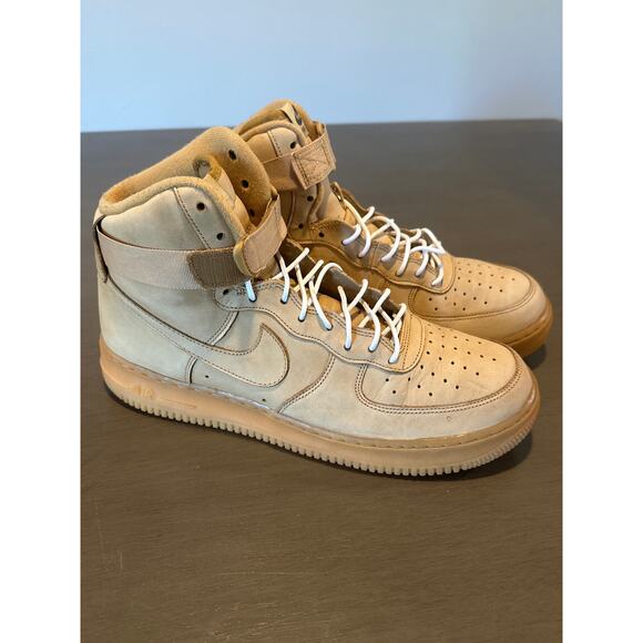 2017 Nike Air Force 1 High Flax 882096-200 Athletic Sneakers Sz Mens 11.5 - Picture 1 of 8